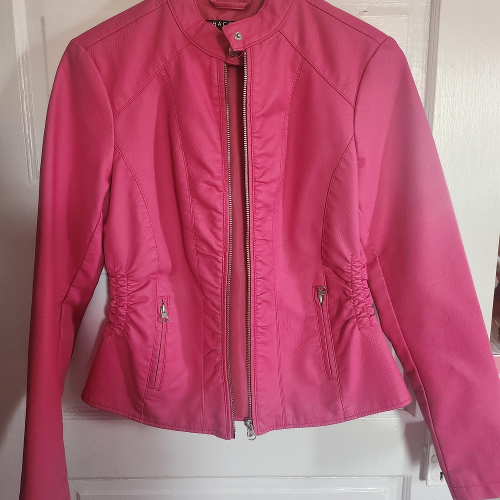Baccini Women's Fuchsia Leather Jacket